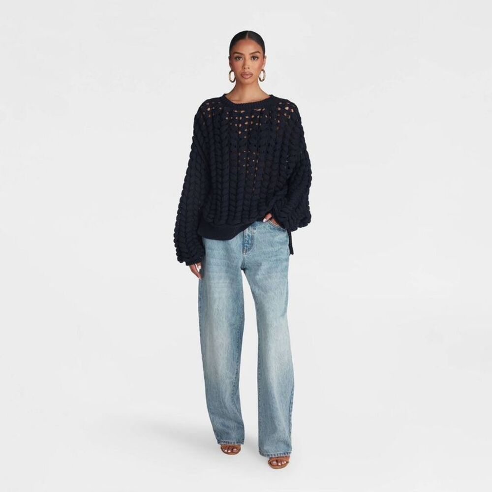 KBB by Kahlana - Women's Pullover Sweater 'The Chunk Navy Blue - Picture 3 of 3